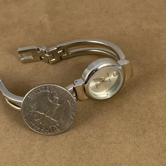 Vintage Anne Klein Diamond Watch Silver Tone main image 6